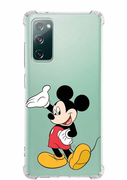 Samsung Galaxy S20 Fe Köşe Korumalı Antişok Kapak Mickey Mouse Tasarımlı Şeffaf Kılıf