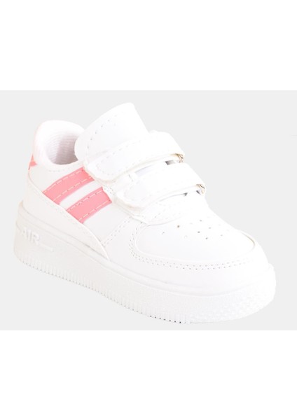 Günlük Unisex Çocuk Şeritli Beyaz Sneaker Cırtlı Hafif Rahat Spor Ayakkabı fiyatları