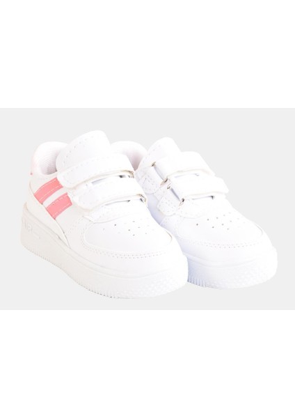Günlük Unisex Çocuk Şeritli Beyaz Sneaker Cırtlı Hafif Rahat Spor Ayakkabı modelleri