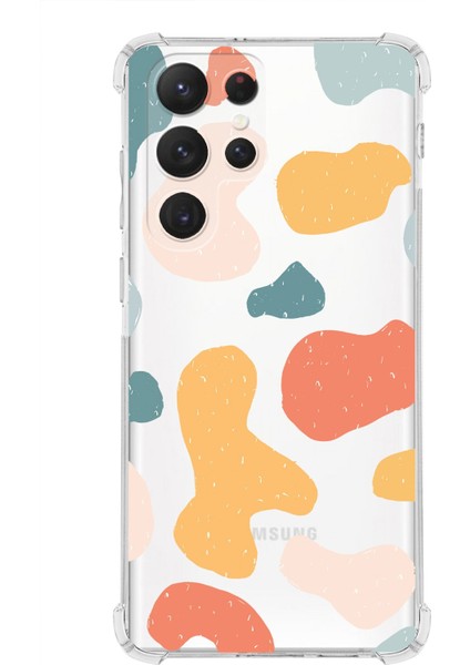 Samsung Galaxy S24 Ultra Köşe Korumalı Antişok Kapak Geometrik Şekiller Tasarımlı Şeffaf Kılıf