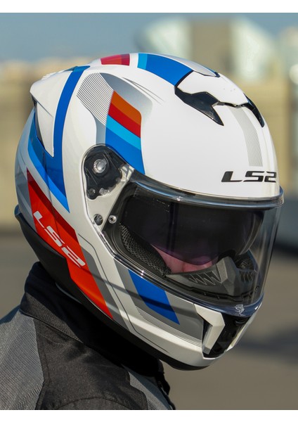 Stream 2 Vıntage Beyaz-Mavi-Kırmızı Kask fırsatları