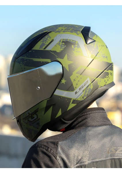 Rapıd 2 Thunder Bırds Mat Yeşil-Siyah-Gri Kask