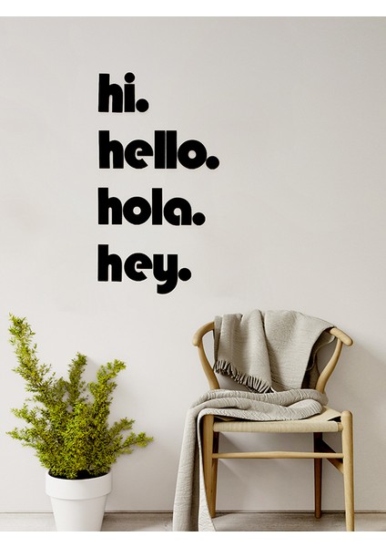 Hello - Hola - Hi - Hey - Duvar Dekoru - Bioplastik