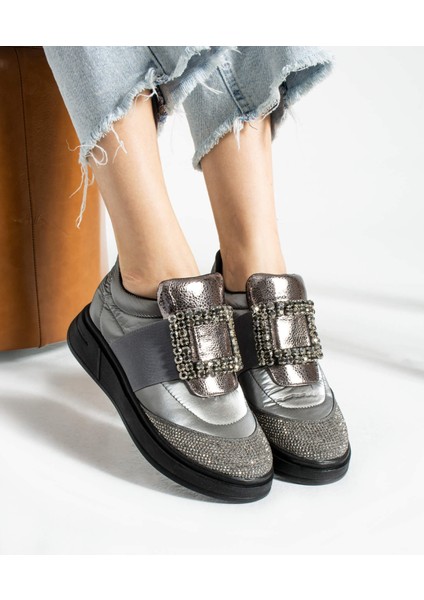 Way Platin Taş Detay Kadın Sneakers