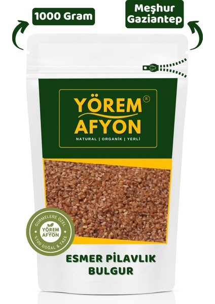 Yörem Afyon Meşhur Gaziantep Yeni Mahsül Ata Tohumu Esmer Pilavlık Bulgur  1000 gr