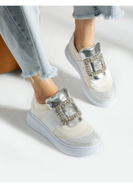 Way Beyaz Taş Detay Kadın Sneakers