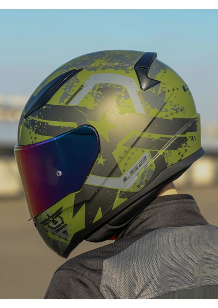 Rapıd 2 Thunder Bırds Mat Yeşil-Siyah-Gri Kask