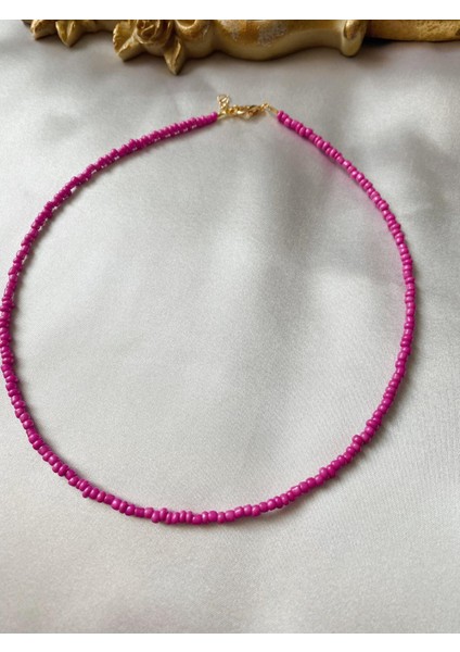 Pembe Boncuk Kolye