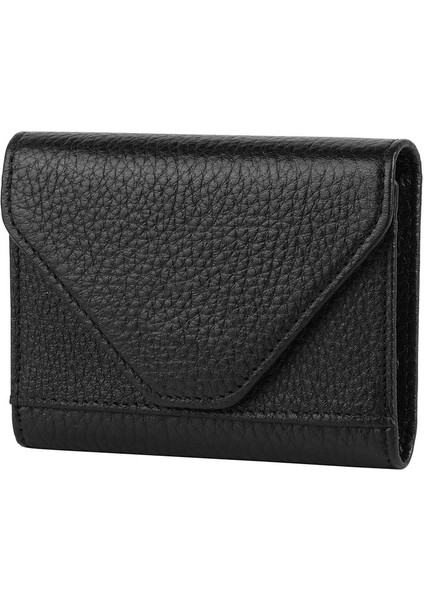 Siyah Unısex Çok Gözlü Deri Küçük Kartlık Cüzdan indirimleri