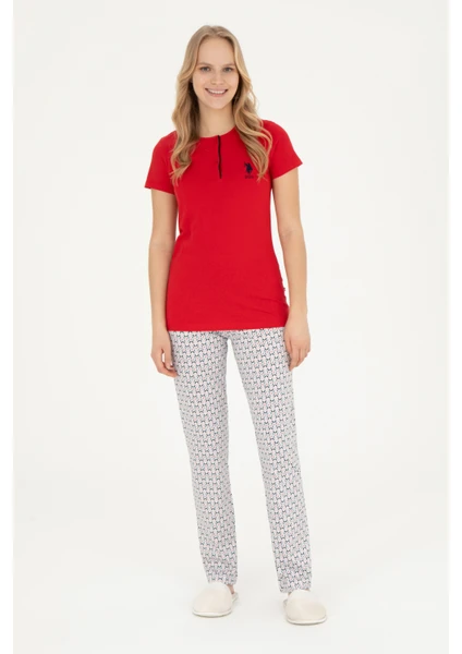 U.S. Polo Assn. Kadın Kırmızı Pijama Takım 50290997-VR030