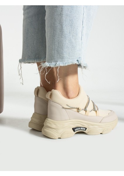 Never Ekru Taş Detay Kadın Sneakers modelleri