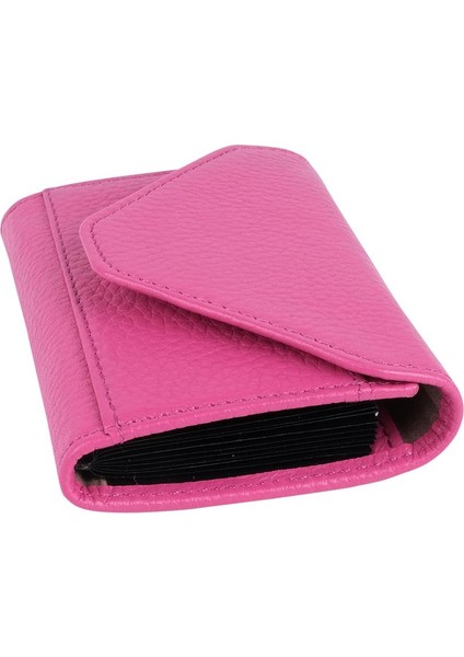 Pembe Unısex Çok Gözlü Deri Küçük Kartlık Cüzdan fiyatları