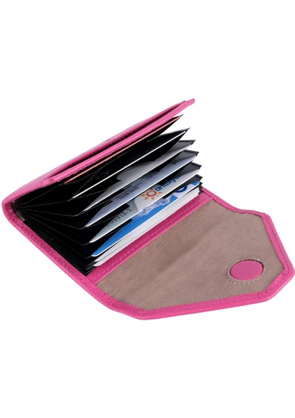 Pembe Unısex Çok Gözlü Deri Küçük Kartlık Cüzdan indirimleri