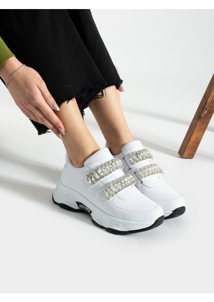Bonita Beyaz Cırtı Taş Detay Kadın Sneakers fiyatları