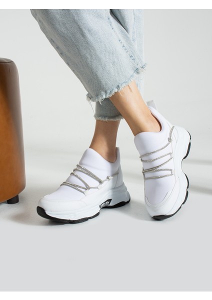 Never Beyaz Taş Detay Kadın Sneakers modelleri