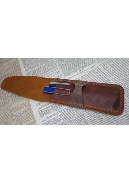 Crazy Hors Hakiki Deri El Emeği Kalemlik Kalem Kutu 27 cm 6 cm 24SU4 modelleri