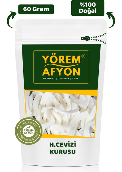 Yörem Afyon Katkısız İlave Şekersiz Güneşte Kurutulmuş Dilim Hindistan Cevizi  60 gr