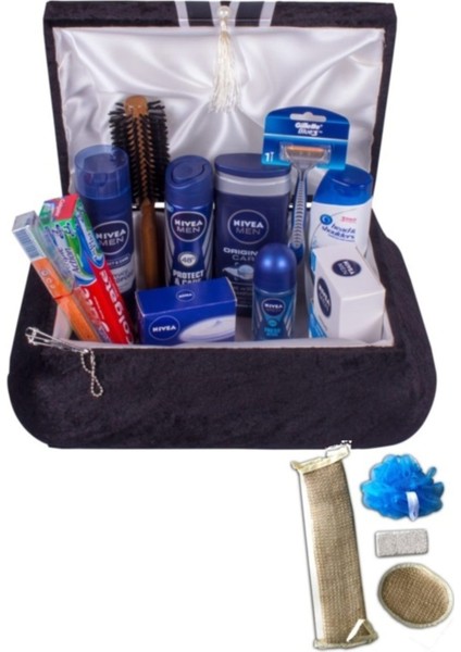 Papyonlu Damat Sandıklı 17 Parça Traş Hediye Bohça Seti