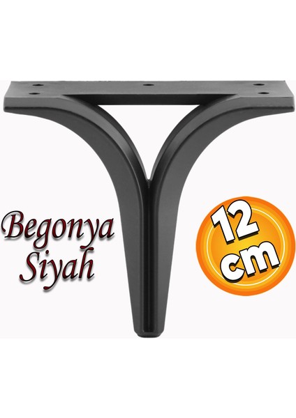 Begonya Lüks Mobilya Kanepe Sehpa Tv Ünitesi Oturma Grubu Koltuk Ayağı Baza Ayakları Siyah 12 Cm