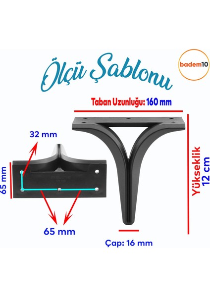 Begonya Lüks Mobilya Kanepe Sehpa Tv Ünitesi Oturma Grubu Koltuk Ayağı Baza Ayakları Siyah 12 Cm fiyatları