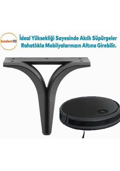 Begonya Lüks Mobilya Kanepe Sehpa Tv Ünitesi Oturma Grubu Koltuk Ayağı Baza Ayakları Siyah 12 Cm indirimleri