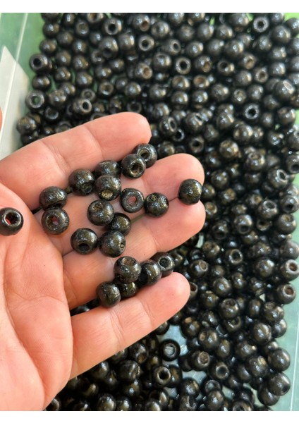 1 cm 100 Adet Ahşap Delikli Boncuk