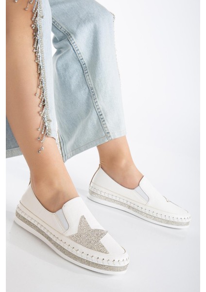 Suins Ilaria Kadın Taşlı Spor Ayakkabı Lastikli Sneaker Günlük