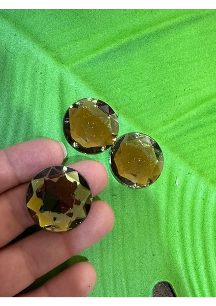 3 cm Çap 3 Lü Çift Delikli Opal Taş Dikiş Giyim Aksesuarı Oval