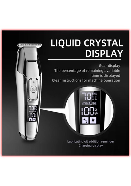 Renkstore LCD Ekran Çelik Bıçaklar Hız Ayarlı RD-200 Yüksek Güçte Kesim Saç Sakal Ense Vücut Çizim Tıraş fiyatları