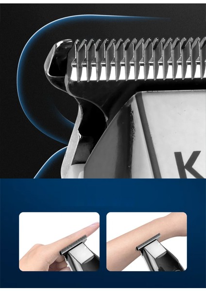 Renkstore LCD Ekran Çelik Bıçaklar Hız Ayarlı RD-200 Yüksek Güçte Kesim Saç Sakal Ense Vücut Çizim Tıraş modelleri