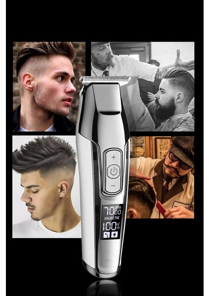 Renkstore LCD Ekran Çelik Bıçaklar Hız Ayarlı RD-200 Yüksek Güçte Kesim Saç Sakal Ense Vücut Çizim Tıraş fırsatları