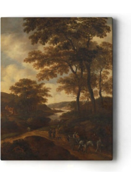 Dutch Landscape With River And Figures Pieter Van Asch 50×70 Kanvas Tablo