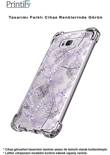 Huawei P40 Pro Köşe Korumalı Antişok Kapak Floral Lila Tasarımlı Şeffaf Kılıf fırsatları