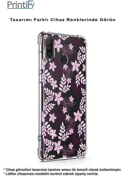 Samsung Galaxy A55 Uyumlu Köşe Korumalı Antişok Kapak Floral Pudra Tasarımlı Şeffaf Silikon Kılıf modelleri