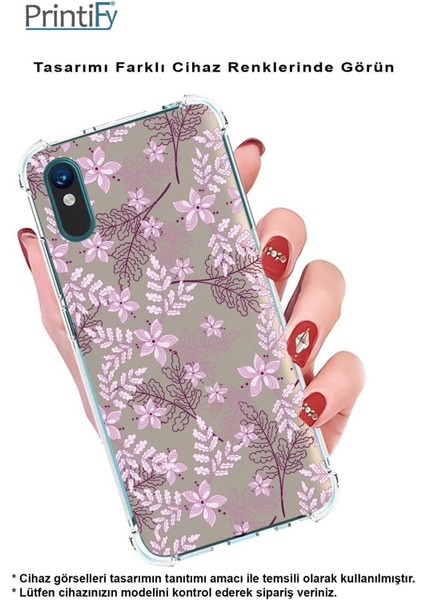 Samsung Galaxy A55 Uyumlu Köşe Korumalı Antişok Kapak Floral Pudra Tasarımlı Şeffaf Silikon Kılıf indirimleri