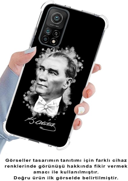 Xiaomi Redmi Note 9 Pro Köşe Korumalı Antişok Kapak Atatürk Tasarımlı Şeffaf Silikon Kılıf modelleri
