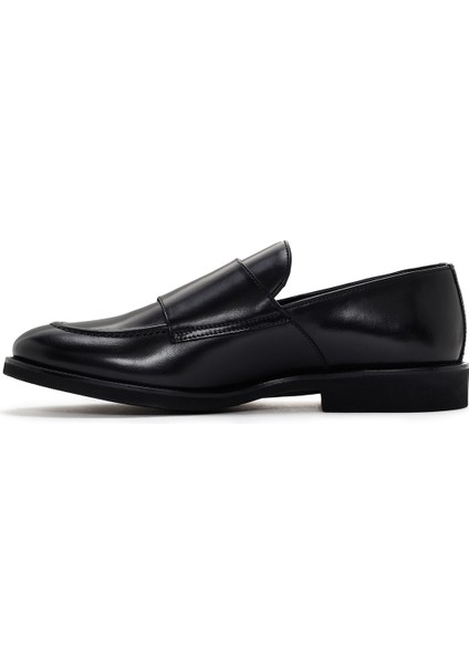 Erkek Siyah Deri Casual Loafer