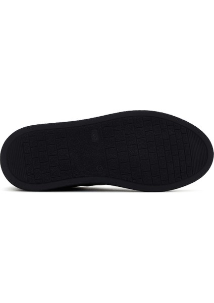 Erkek Siyah Bağcıklı Deri Sneaker