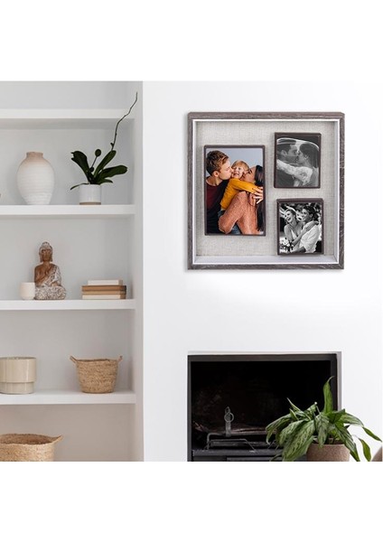 Kişiye Özel 3'lü Ahşap Kendinyap Fotoğraflı Magnet Çerçeve 26X26CM fiyatları