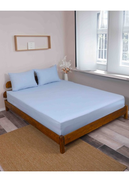 Lastikli Çarşaf Takımı Battal Boy Mavi