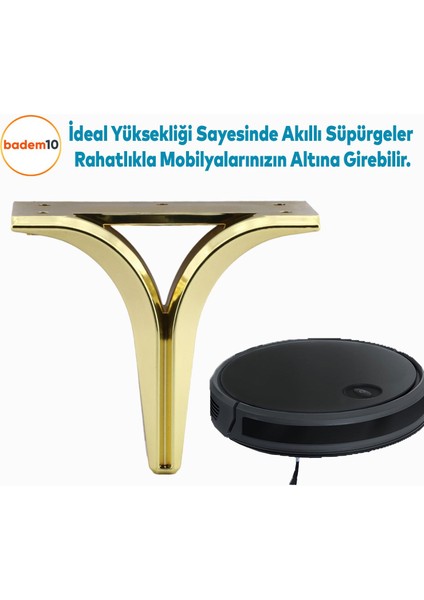 Begonya Lüks Mobilya Kanepe Sehpa Tv Ünitesi Oturma Grubu Koltuk Ayağı Baza Ayakları Altın 12 Cm indirimleri