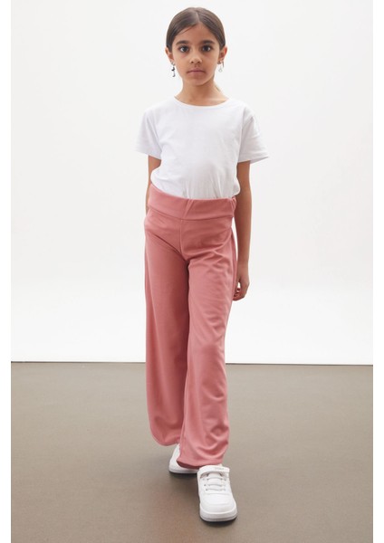 Pembe Yırtmaçlı Paça Kuşaklı Viskon Kumaş Kız Pantolon 18102 fiyatları
