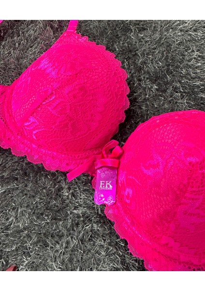 Barbie Pembe Double Push-up Dantelli Balenli İthal Sütyen -244
