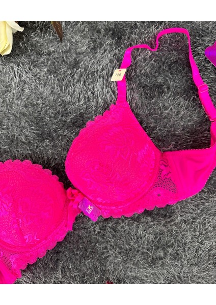 Barbie Pembe Double Push-up Dantelli Balenli İthal Sütyen -244