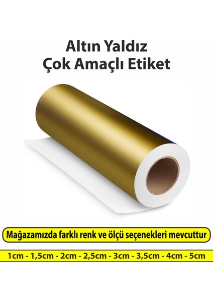 Sticker Design Altın Yaldız Renkli Etiket Çok Amaçlı Yuvarlak Kesim Ambalaj Etiketi 1,5cm - 500 Adet