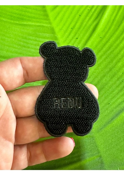6x5 cm Dokuma Siyah Ayı Arma Yama Dikiş Giyim Aksesuarı