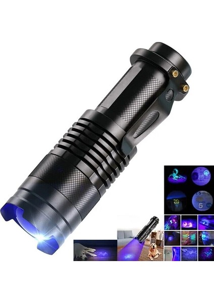 Ultraviyole El Feneri, Oje Tırnak Idrar Dışkı Tespiti, 395 Nm Uv Feneri Zoom 600 Lümen