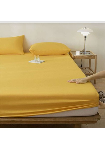 Ranforce Pamuklu Sarı Yastık Kılıflı Lastikli Çarşaf Takımı 160 x 200 fiyatları