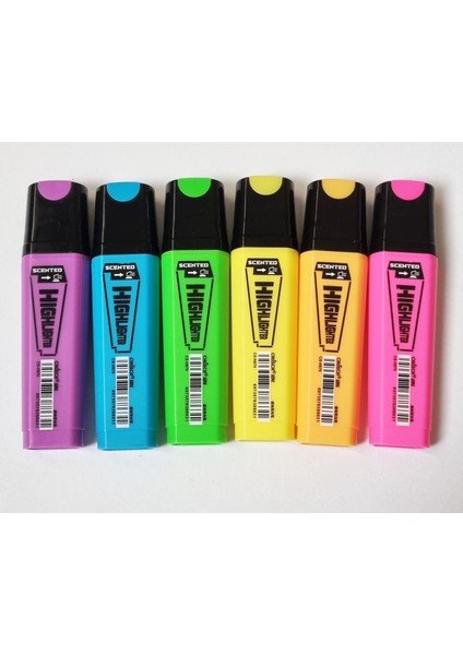 6'lı Neon Renkler Chosch Scented Highlighter Fosforlu Kalem