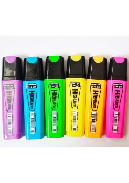 6'lı Neon Renkler Chosch Scented Highlighter Fosforlu Kalem